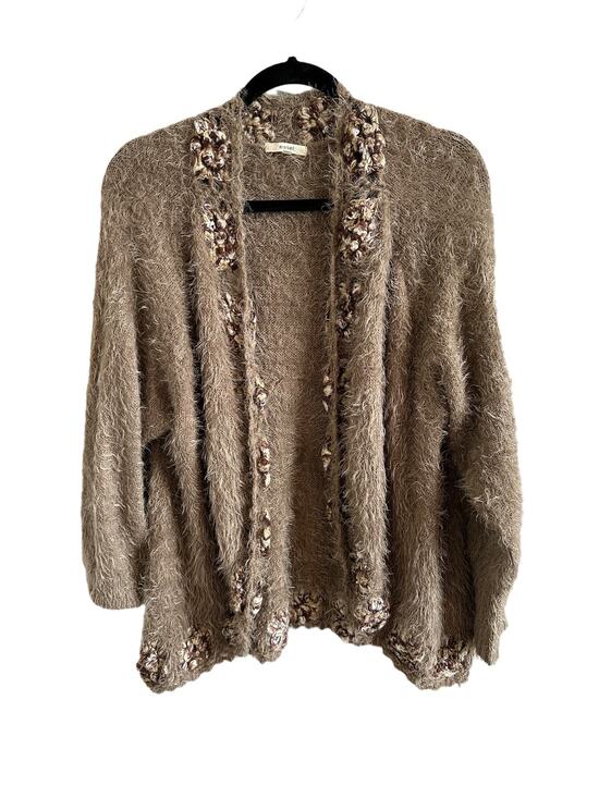 easel Jackets & Blazers - Easel Women's Small/Medium Long Sleeve Brown Knitted Cardigan